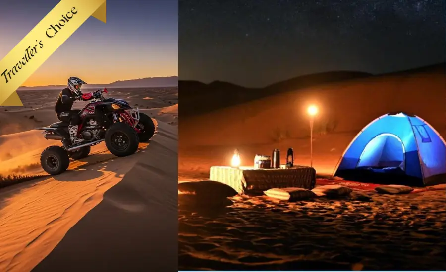 Overnight desert safari with atv quad bike