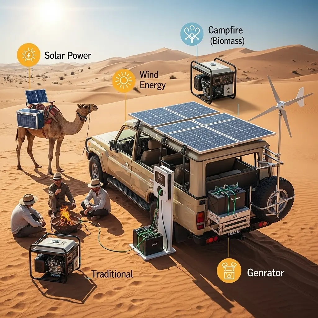 Read more about the article Desert Energy Secrets: Powering the Silent Majesty of the Arabian Sands
