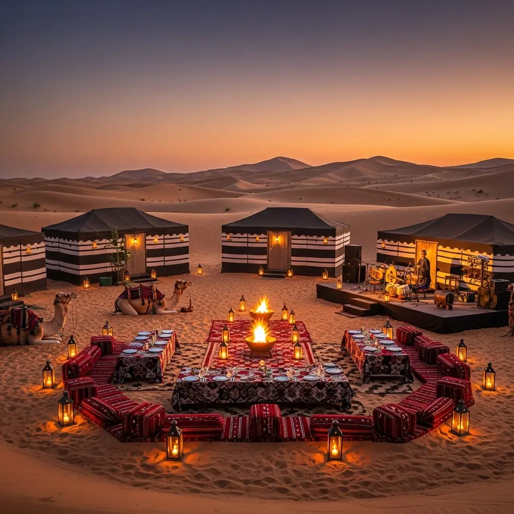 Read more about the article Dubai Desert Safari Camp Facilities Explained: Navigating the Modern Oasis of the Dunes