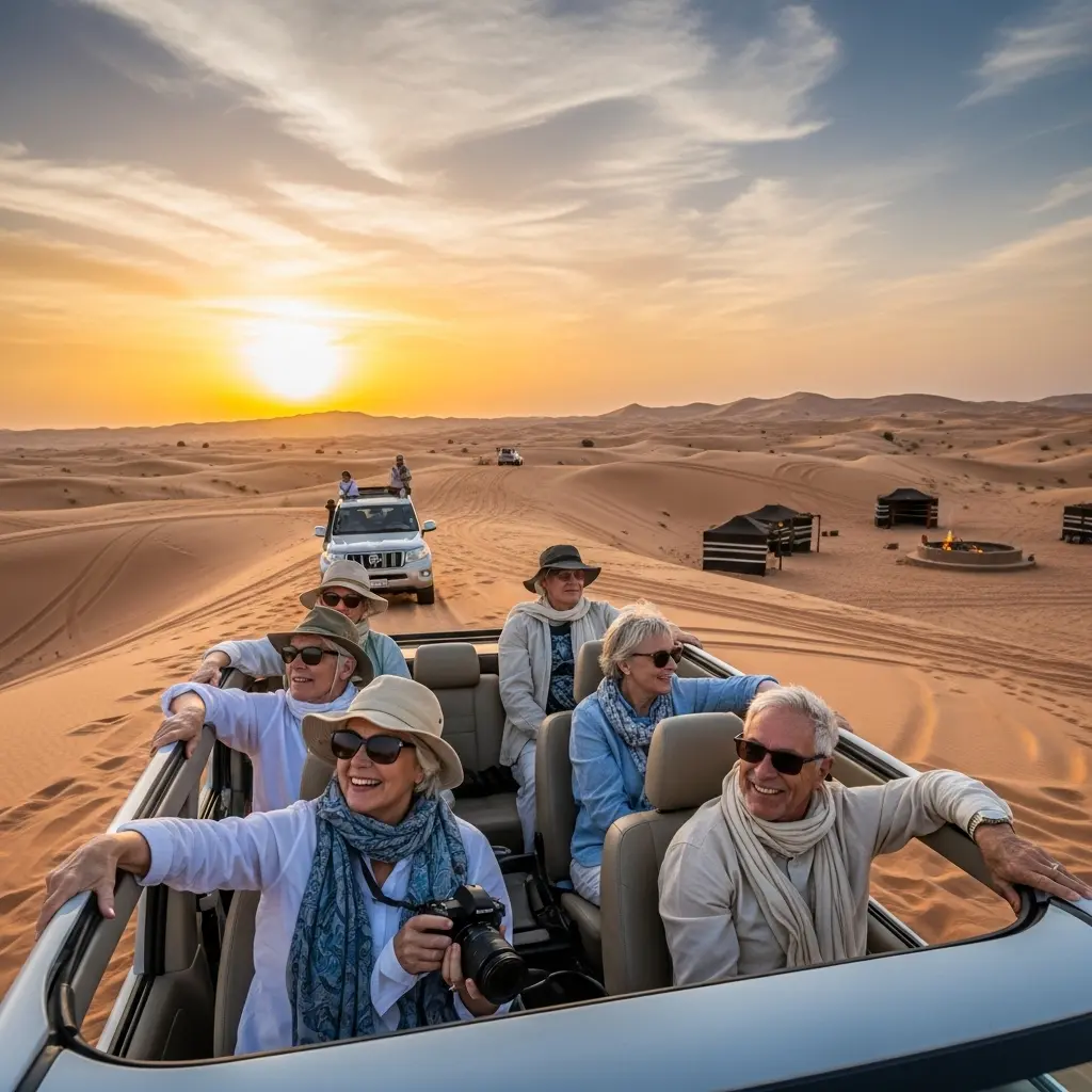 Read more about the article Desert Safari Dubai for Senior Citizens: Embracing the Golden Sands with Comfort and Safety